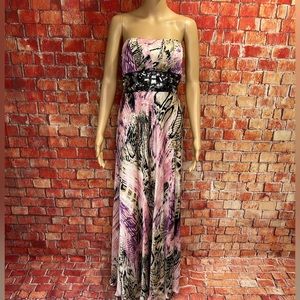 Xtraordinary Animal Print Strapless‎ Beaded Gown
